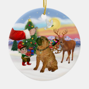 Treat for a Chinese Shar Pei Ceramic Tree Decoration