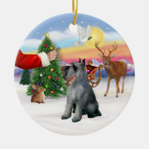 Treat for a Giant Schnauzer (S/P) Ceramic Ornament