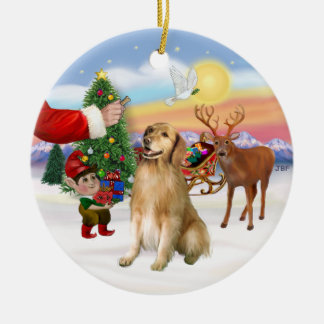 Treat for a Golden Retriever (#5) Ceramic Ornament