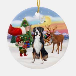 Treat for a Greater Swiss Mountain dog Ceramic Ornament