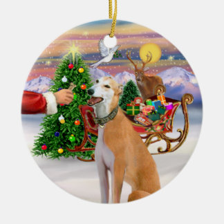 Treat for a Light Red Greyhound Ceramic Ornament