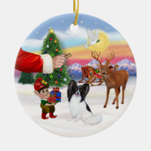 Treat for a Papillon Ceramic Tree Decoration