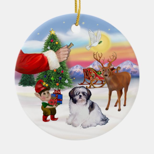 Treat for a Shih Tzu (A) Ceramic Ornament (Front)