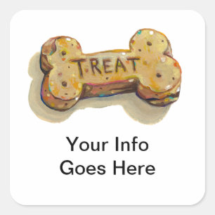 Treat for dog lovers fun art sitters trainers pets square sticker