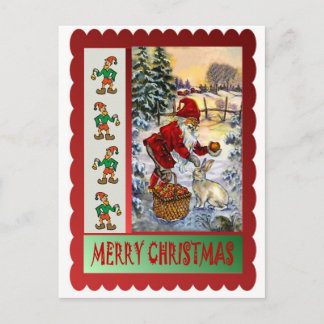 Treat for the rabbit holiday postcard