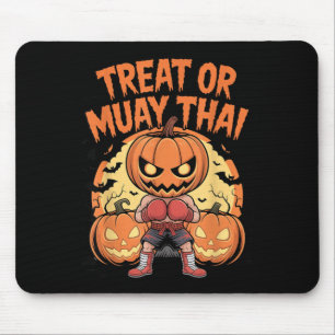 Treat or Muay Thai Halloween Kickboxing MMA Kids Mouse Pad