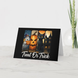 "Treat or Trick" Halloween Brush Stroke Greeting Card