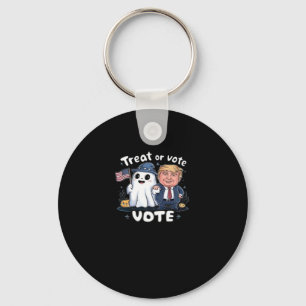 Treat Or Vote, Spooky Trumpkin, Halloween Graphic, Key Ring