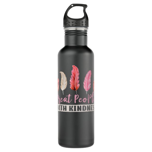 Treat People With Kindness Preppy Groovy Positive  710 Ml Water Bottle (Front)