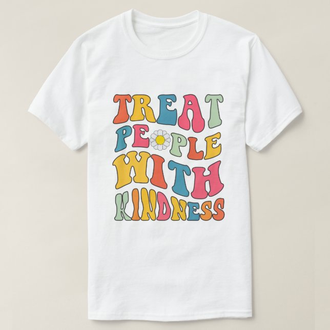 Treat People With Kindness Retro TPWK Inspirationa T-Shirt (Design Front)