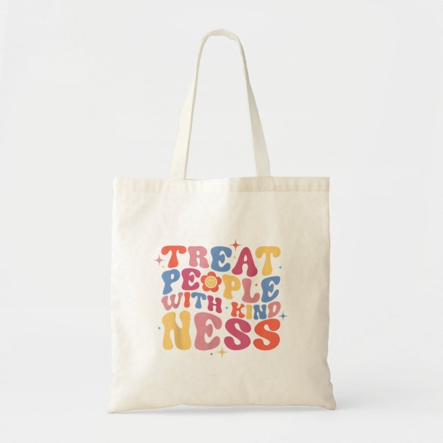Treat People With Kindness Shirt, Trendy TPWK Prep Tote Bag (Front)