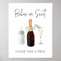 Treat Sign for Baby Shower Green Sip & See