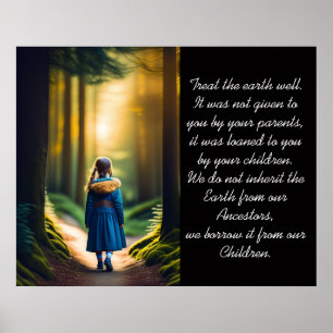 Treat the Earth Well   Forest Girl Poster