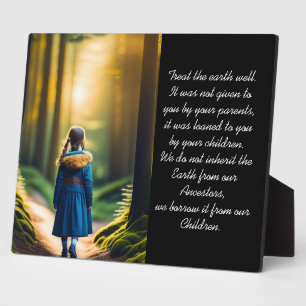 Treat the Earth Well   Forest Girl Tabletop Plaque