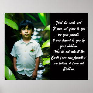 Treat the Earth Well   Tropical Boy Poster
