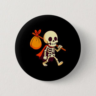 Treat Trick Or Skeleton Shirt Cute Halloween Boy C 6 Cm Round Badge