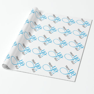 Treat Yo Self Blue Wrapping Paper