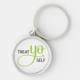 Treat Yo Self Lime Key Ring