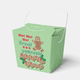 "Treat Yourself" Christmas Gingerbread and Dots Favour Box
