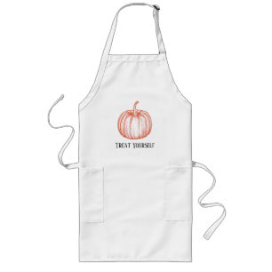 Treat Yourself Halloween Fall Pumpkin Long Apron