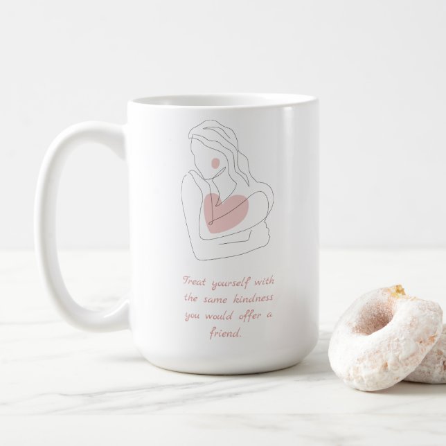 Treat Yourself with Kindness Coffee Mug (With Donut)