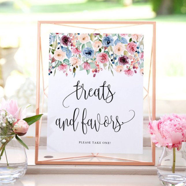 Treats + Favors Watercolor Flower Bloom  Poster (Creator Uploaded)