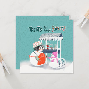 Treats For My Sweets Snowwoman Holiday Card