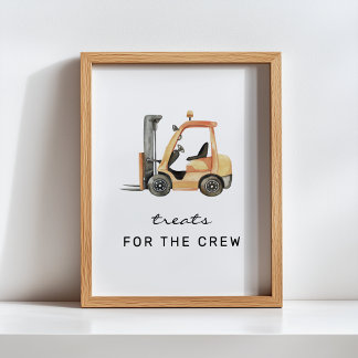 Treats for the Crew Construction Birthday Sign