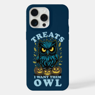 Treats I Want Them Owl Halloween iPhone 15 Pro Max Case