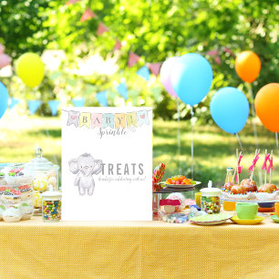 Treats Table Sign Baby Sprinkle Elephant & Banner