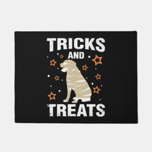 Treats Tricks Rottweiler Halloween Costume Mummy Doormat