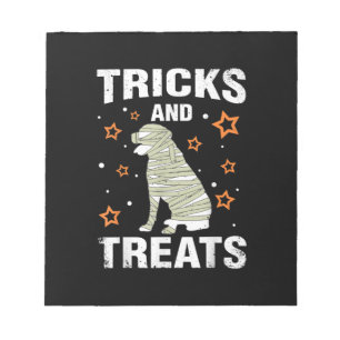 Treats _ Tricks Rottweiler Halloween Costume Mummy Notepad