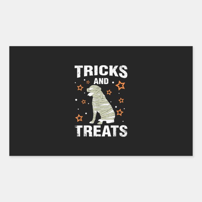 Treats _ Tricks Rottweiler Halloween Costume Mummy Rectangular Sticker (Front)