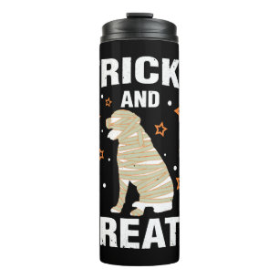 Treats Tricks Rottweiler Halloween Costume Mummy Thermal Tumbler