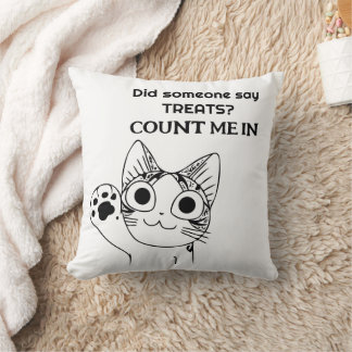 Treats & Whiskers: Customizable Cat Throw Cushion
