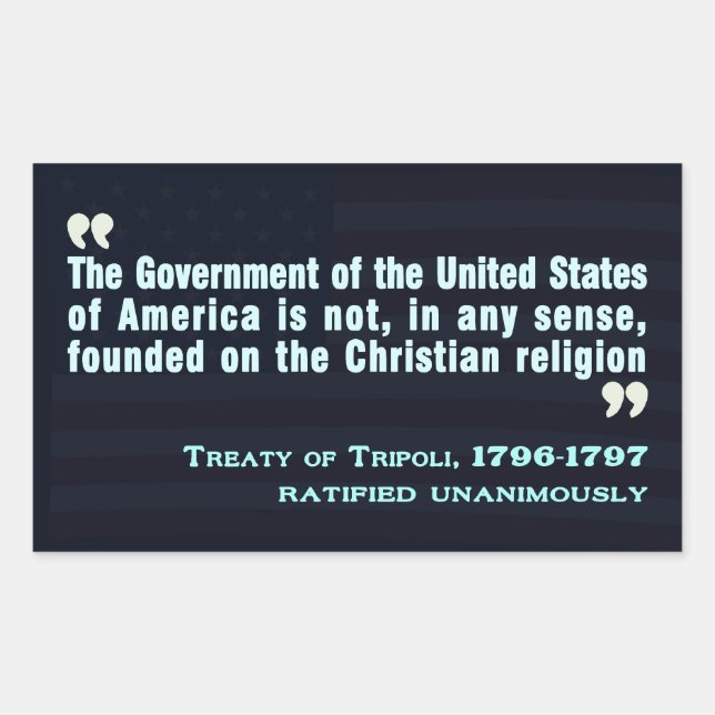 Treaty of Tripoli, 1796-97 Sticker (Front)