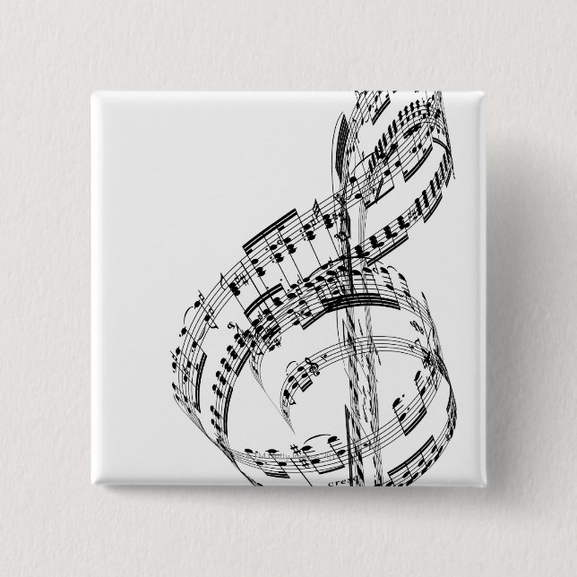Treble Clef 15 Cm Square Badge (Front)
