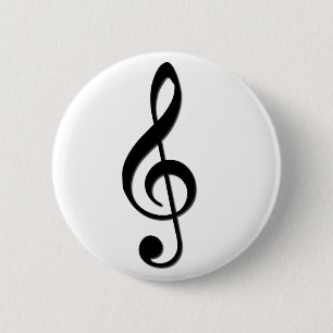Treble Clef 6 Cm Round Badge