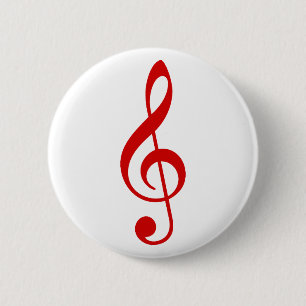 Treble Clef 6 Cm Round Badge