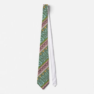 Treble Clef and Art Noveau Thistle Design Tie