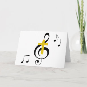 Treble Clef and Cross Card
