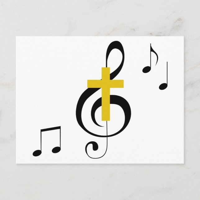 Treble Clef and Cross Postcard (Front)