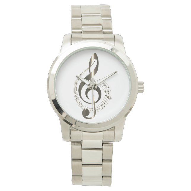 TREBLE CLEF AND MUSIC STAFF WITH NOTES WATCH (Front)