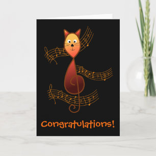 Treble Clef Cat Card