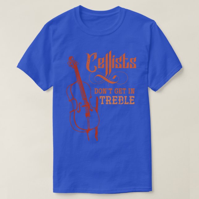 Treble Clef Cello Cellist 1 T-Shirt (Design Front)