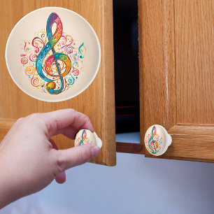 Treble Clef Ceramic Knob