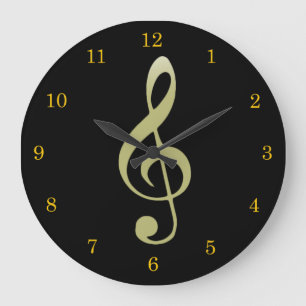 Treble Clef Clock by Leslie Harlow