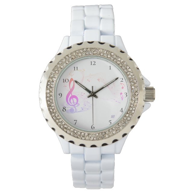 *~* Treble Clef Colourful Modern Music Note Watch (Front)