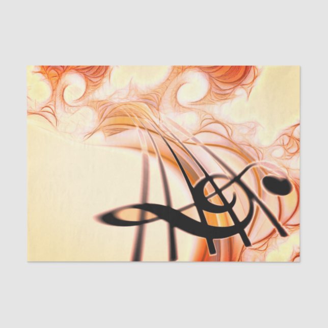 Treble Clef Composition Gold 2 Musician Decoupage  Tissue Paper (Front)