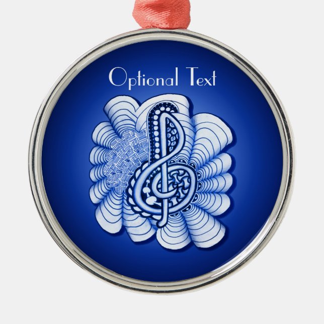 Treble Clef Decorative Art Metal Tree Decoration (Front)